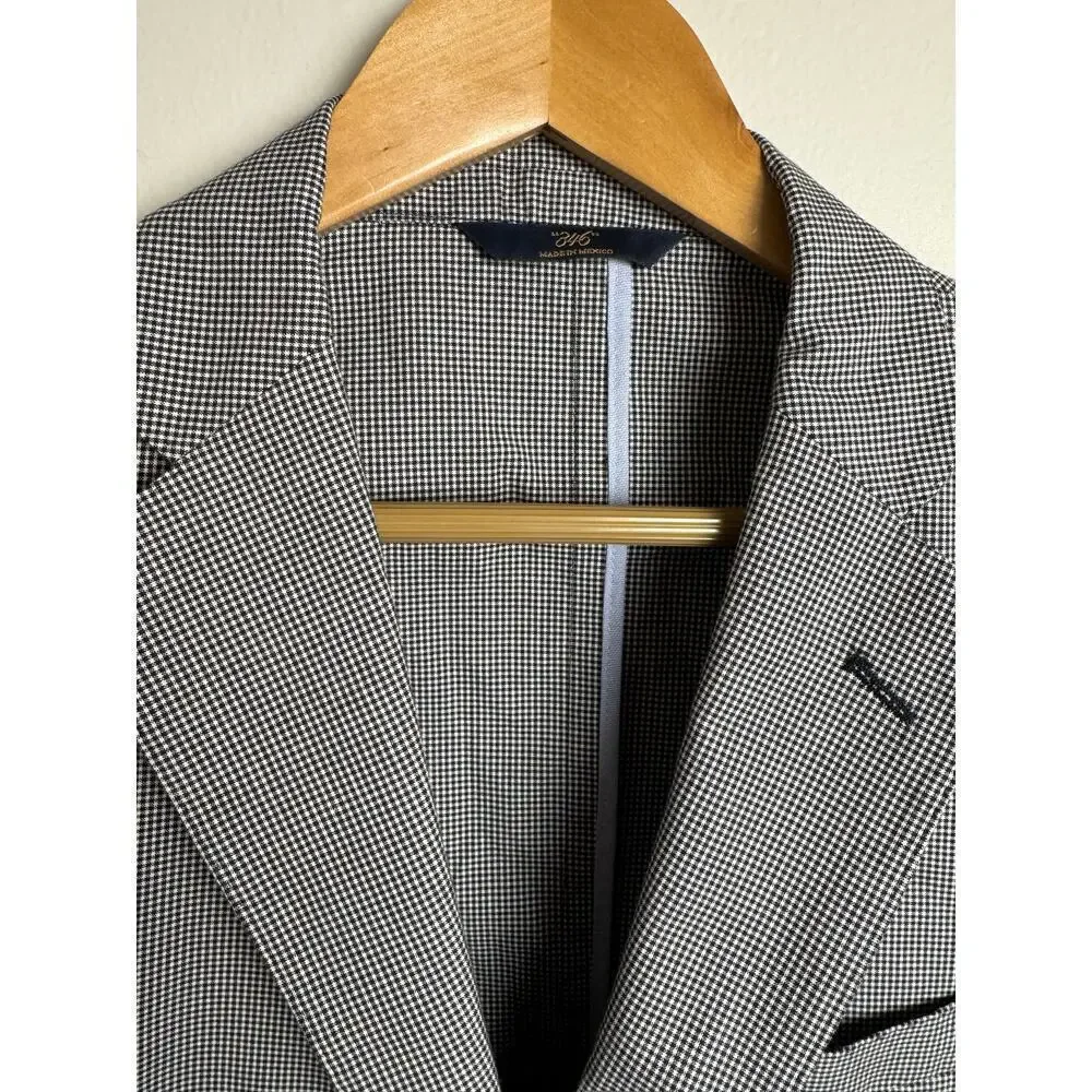 Brooks Brothers Mens Blazer Black White 38S 100% Cotton 346 Regent Sports Coat